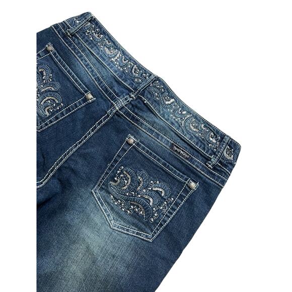 Y2K Trinity Ranch Women’s Jeans Sz 12 Dark Blue Bedazzled boho Western 30x31 - Picture 12 of 16